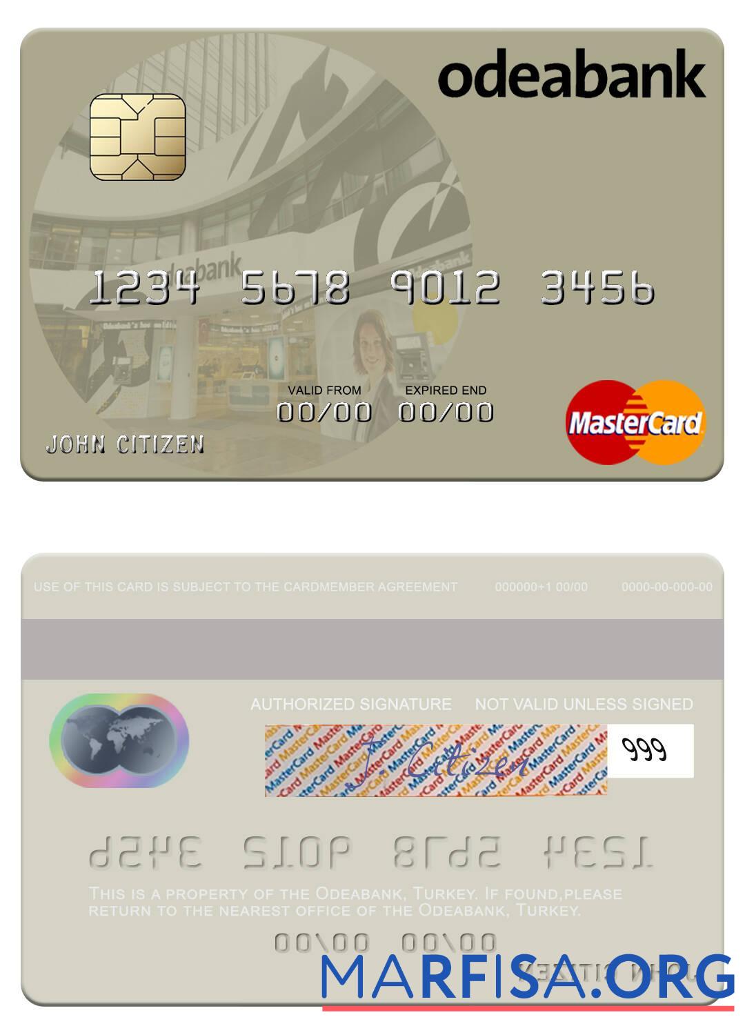 Downloadable Turkey Odeabank maastercard sample